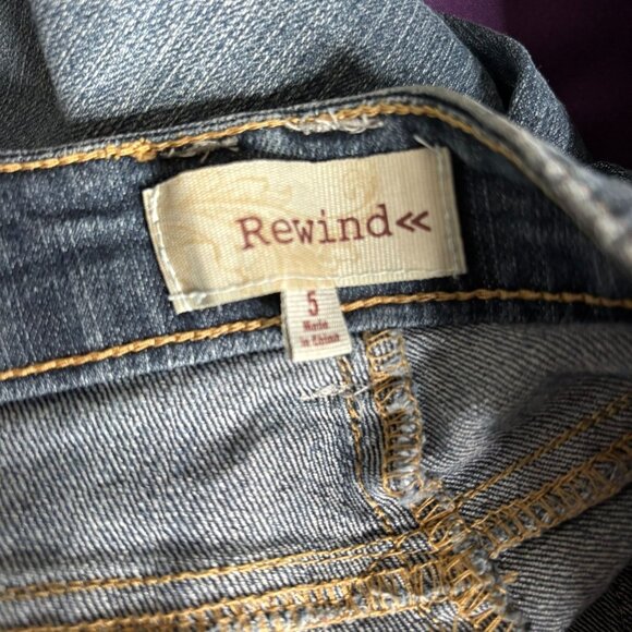 Vintage Y2K Rewind Cropped Ankle Distressed Denim Jeans Size 5 Low Rise Pockets - Picture 5 of 6